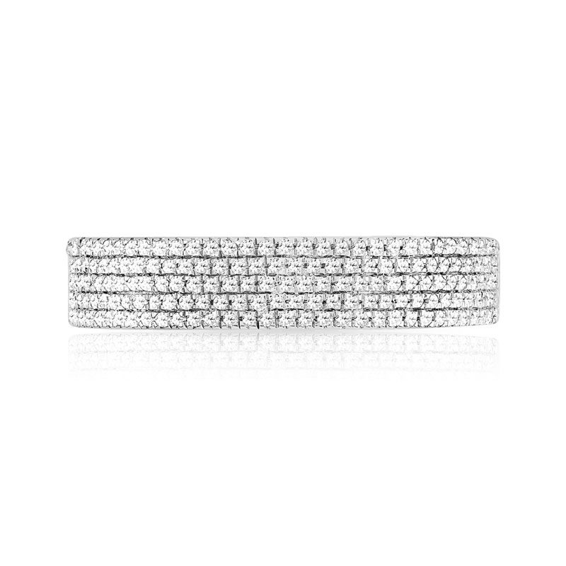 Bague or 375 blanc diamants