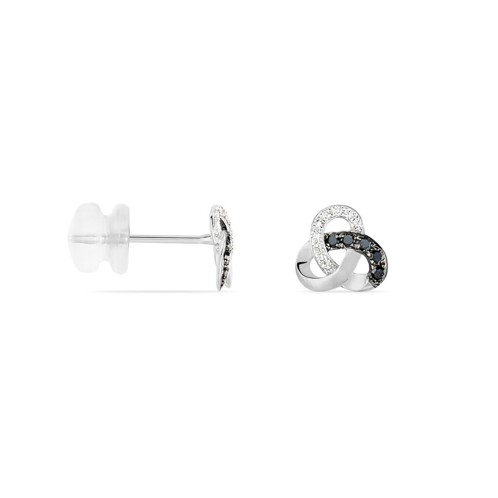 Boucles D'oreilles Puces Constellation Or Blanc Diamant