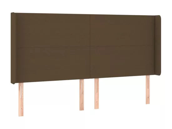 Sommier tapissier matelas et LED Marron foncé 180x200cm Tissu