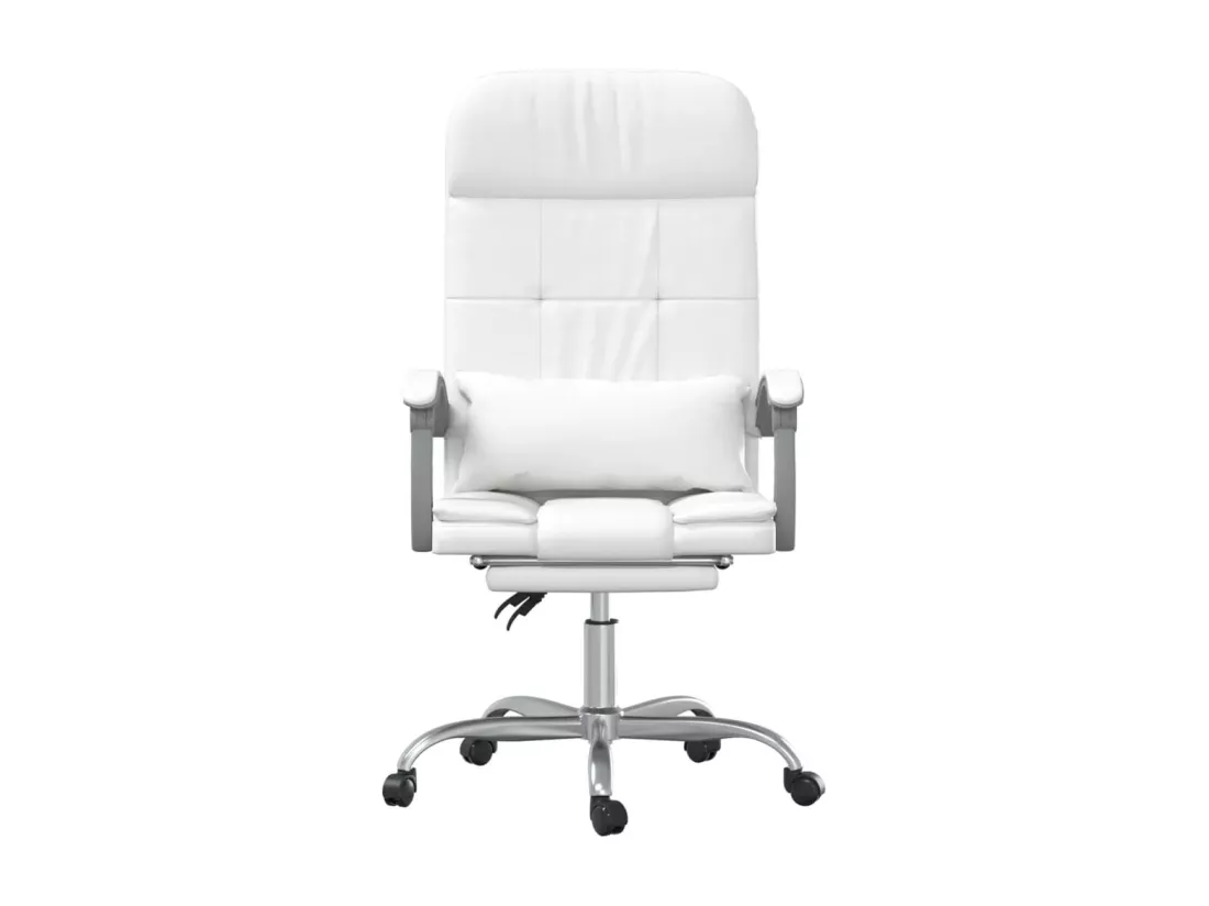 Fauteuil de massage inclinable de bureau Blanc Similicuir