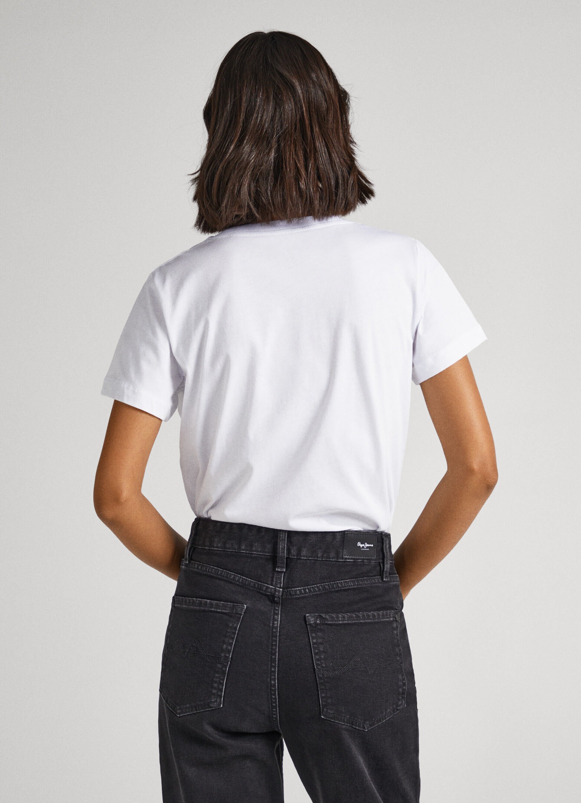 Camiseta com o logotipo Strass - branca