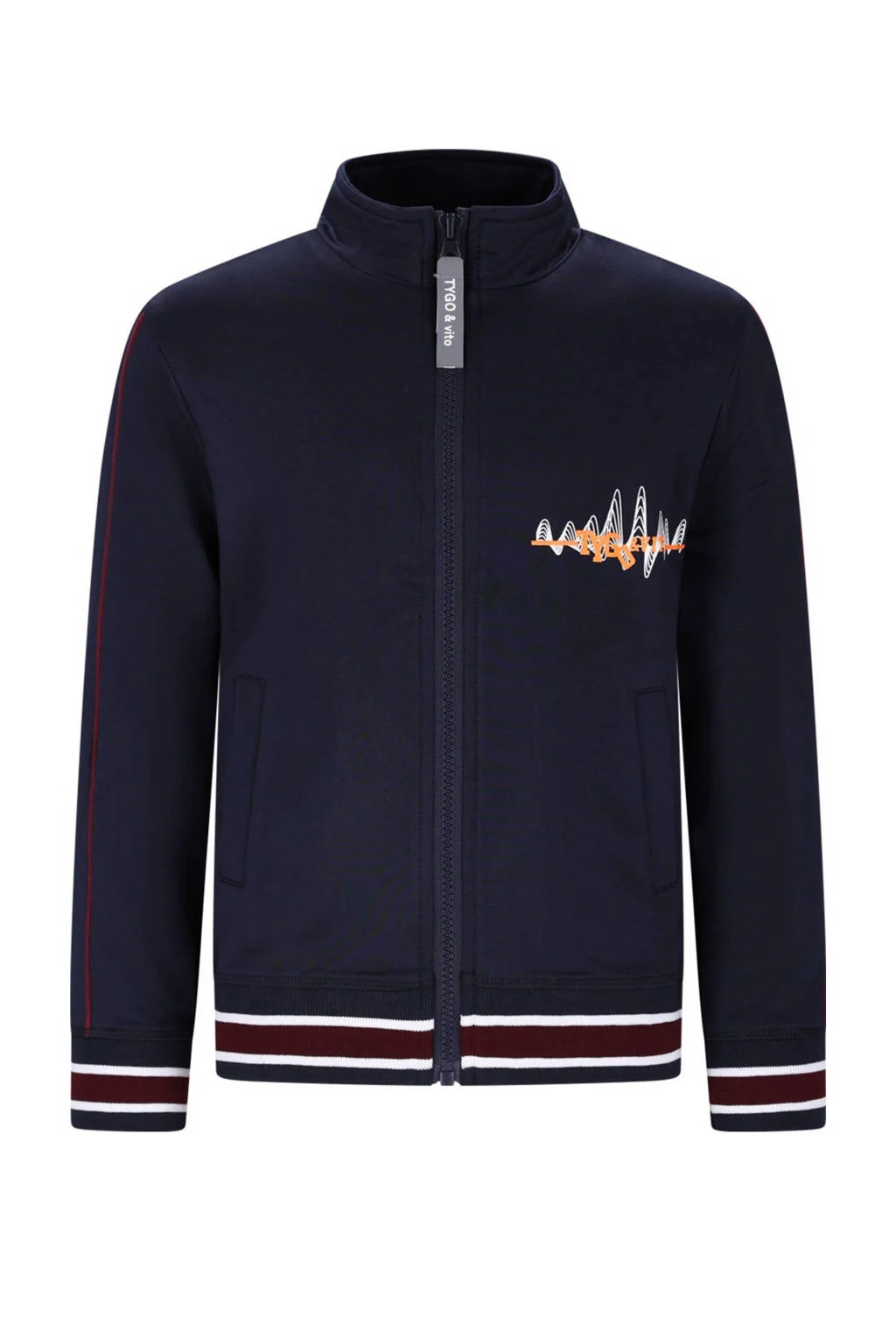 TYGO & vito sweatvest donkerblauw