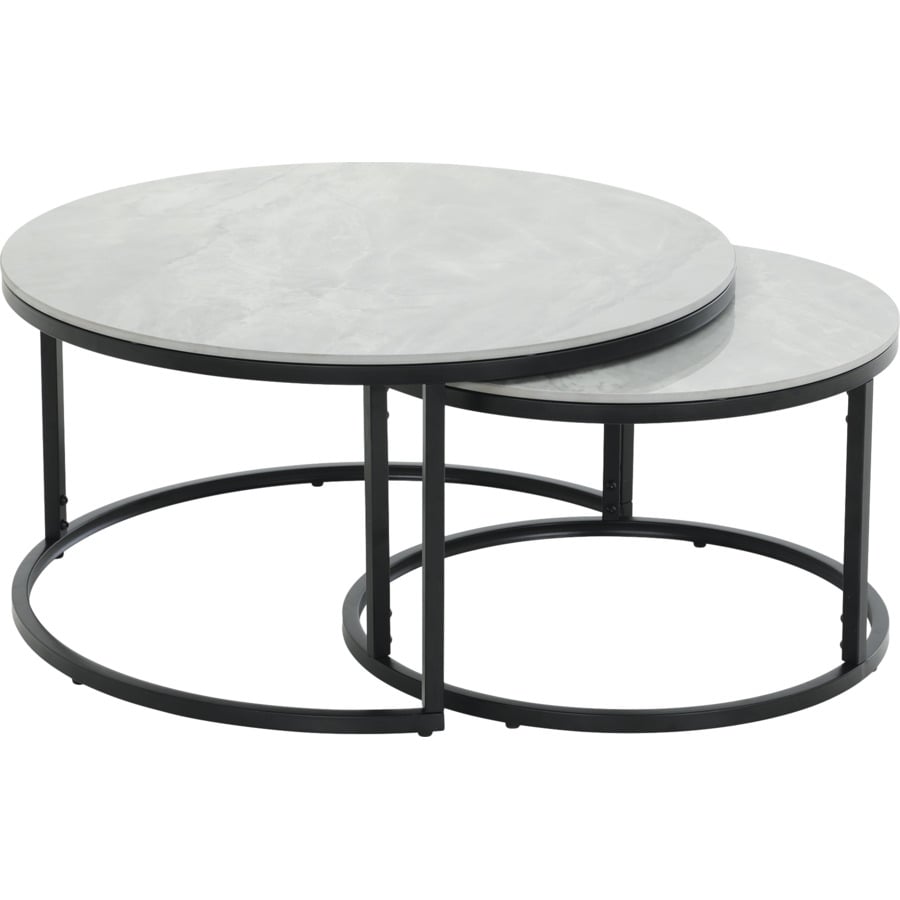 Salontisch Chris Marmor-Optik schwarz 2er-Set