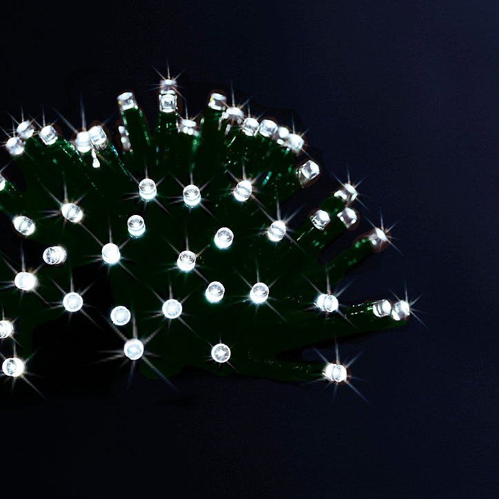 Guirlande lumineuse solaire LED extérieure led Technosolar blanc froid 8 fonctions 10 m