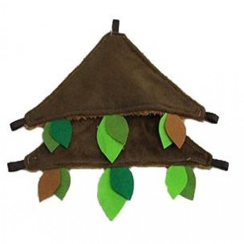 Pacote com 2 camas Jungle Corner para animais de estimação, ideais para sugar gliders, na cor marrom.