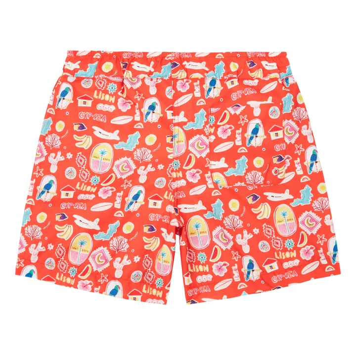 Lison Paris Short de Bain Matière Recyclée Gypsea | Rouge