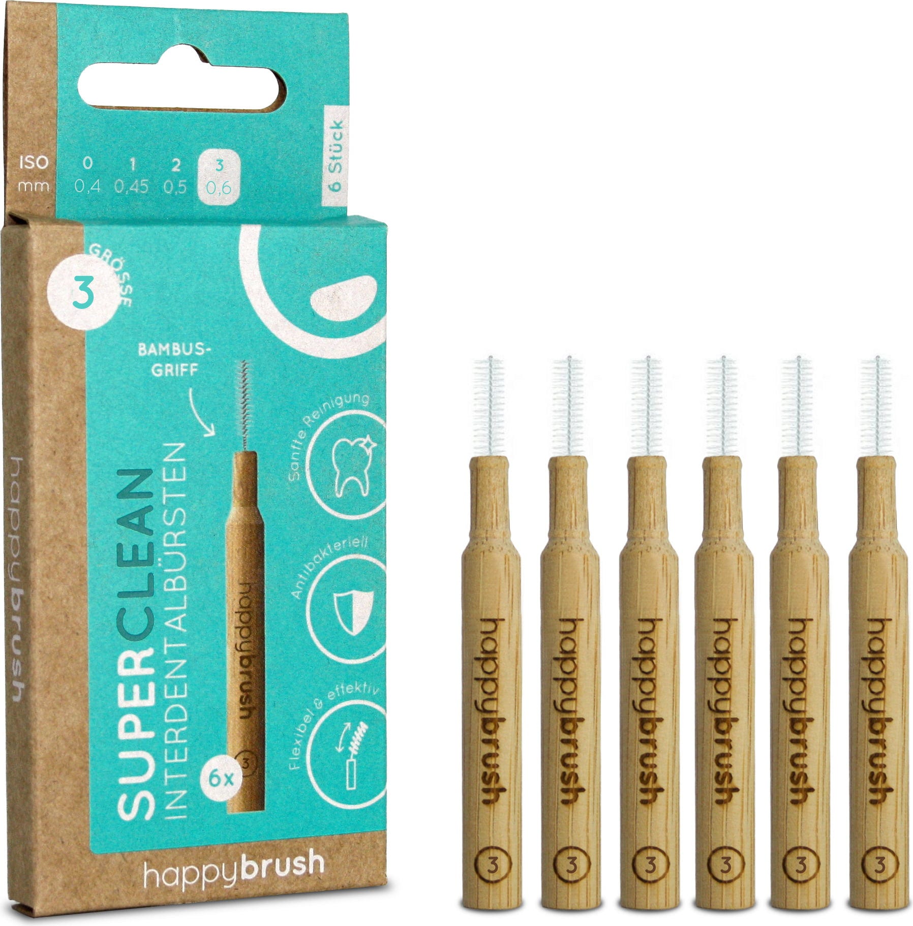 happybrush  SuperClean Interdentalbürsten, ISO 3