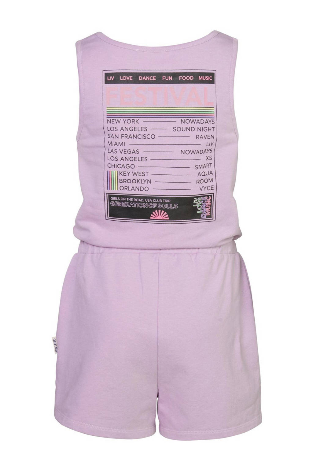 Blue Rebel jumpsuit Isadora met printopdruk paars