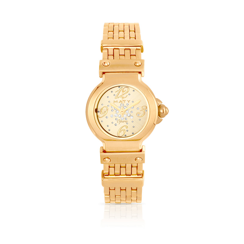 Montre Opéra femme acier doré