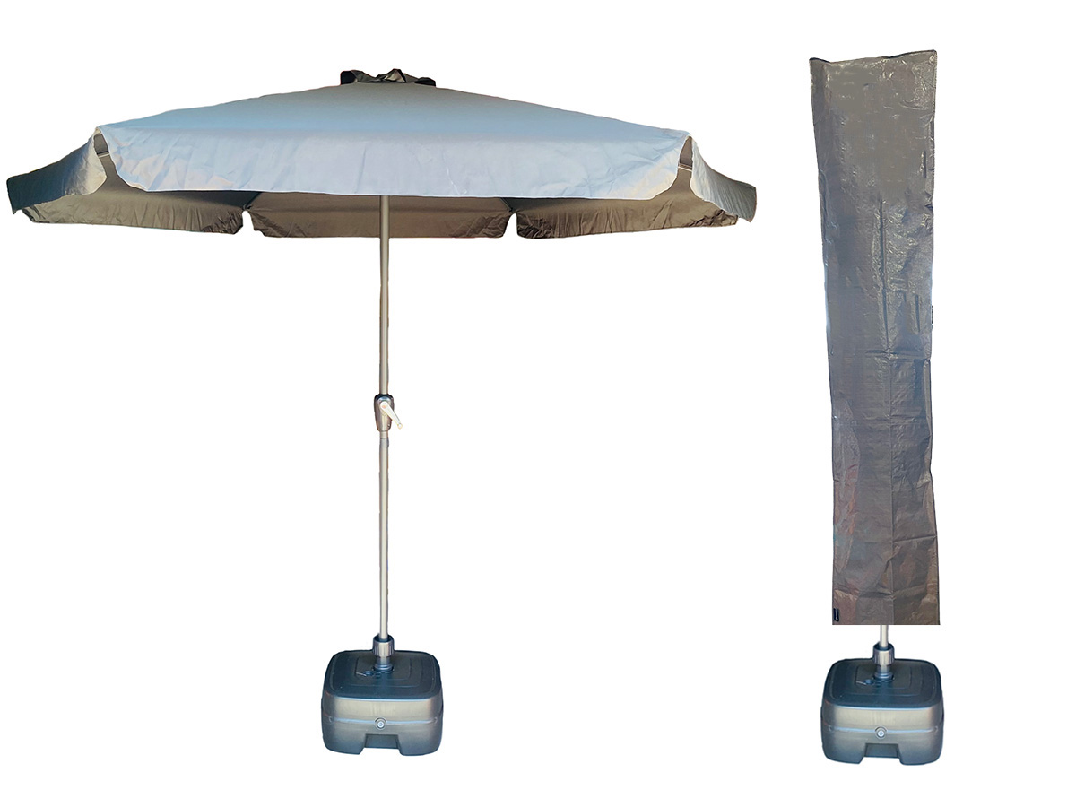 CUHOC Sunny Grey parasol met hoes en voet