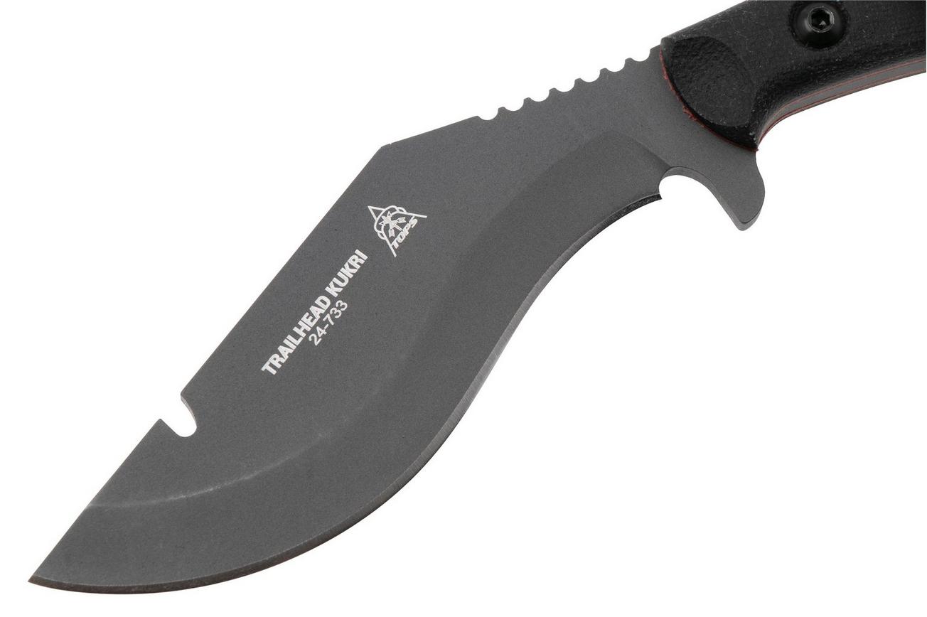 TOPS Knives Trailhead Kukri TDKR-01, 1095 Sniper Gray, Black Canvas Micarta, survivalmes, Jason Swain design