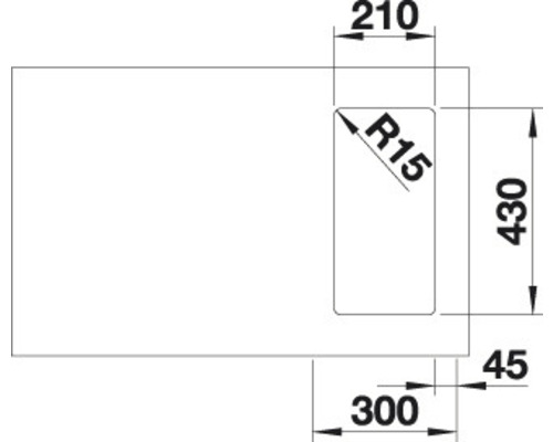Blanco ANDANO 180-IF spoelbak, 220 x 440 mm, roestvrij staal, 522951