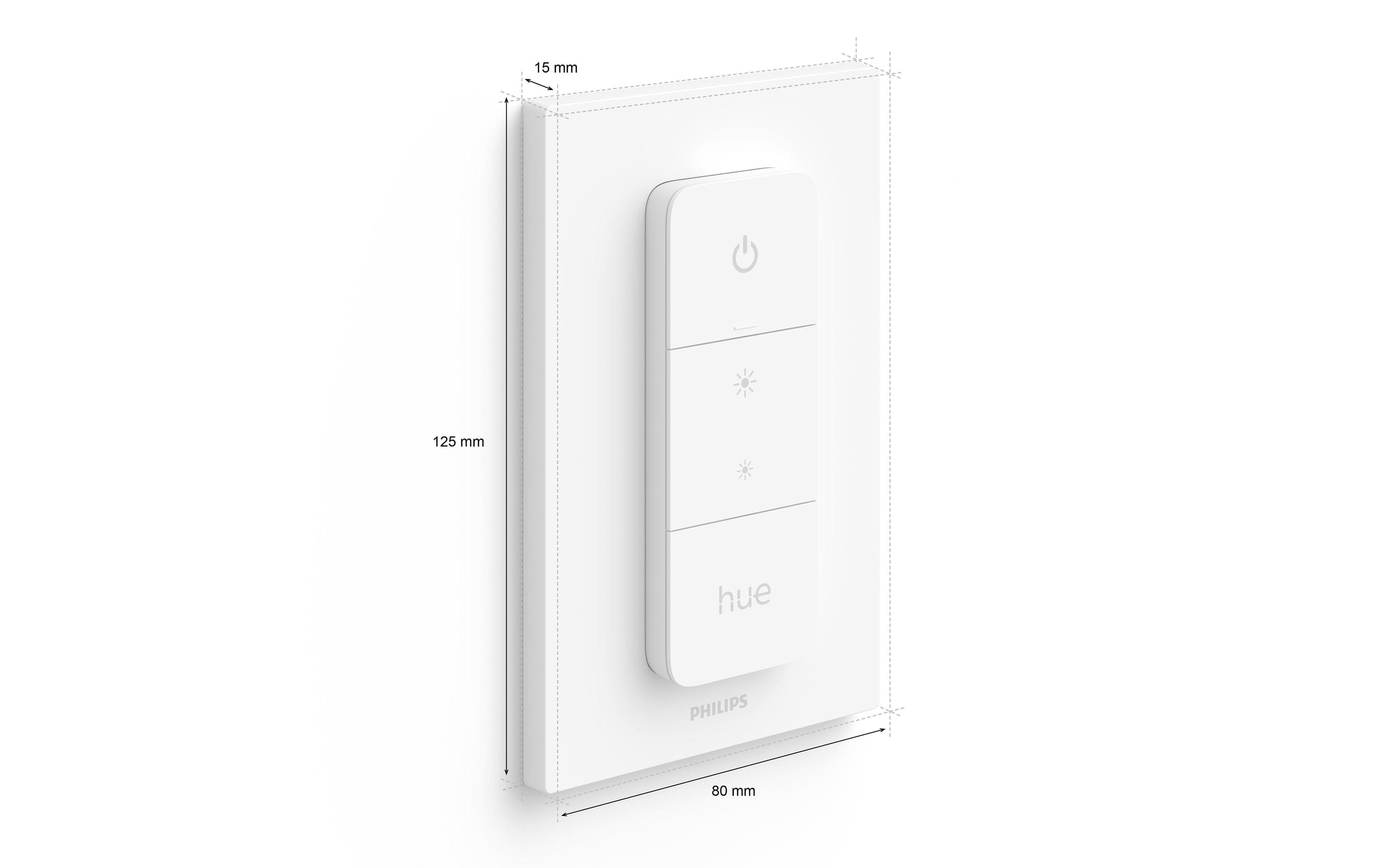 Zubehör Dimmschalter V2 WeissEinzelwand-Schalter zur Erweiterung des bestehenden Hue-Systems