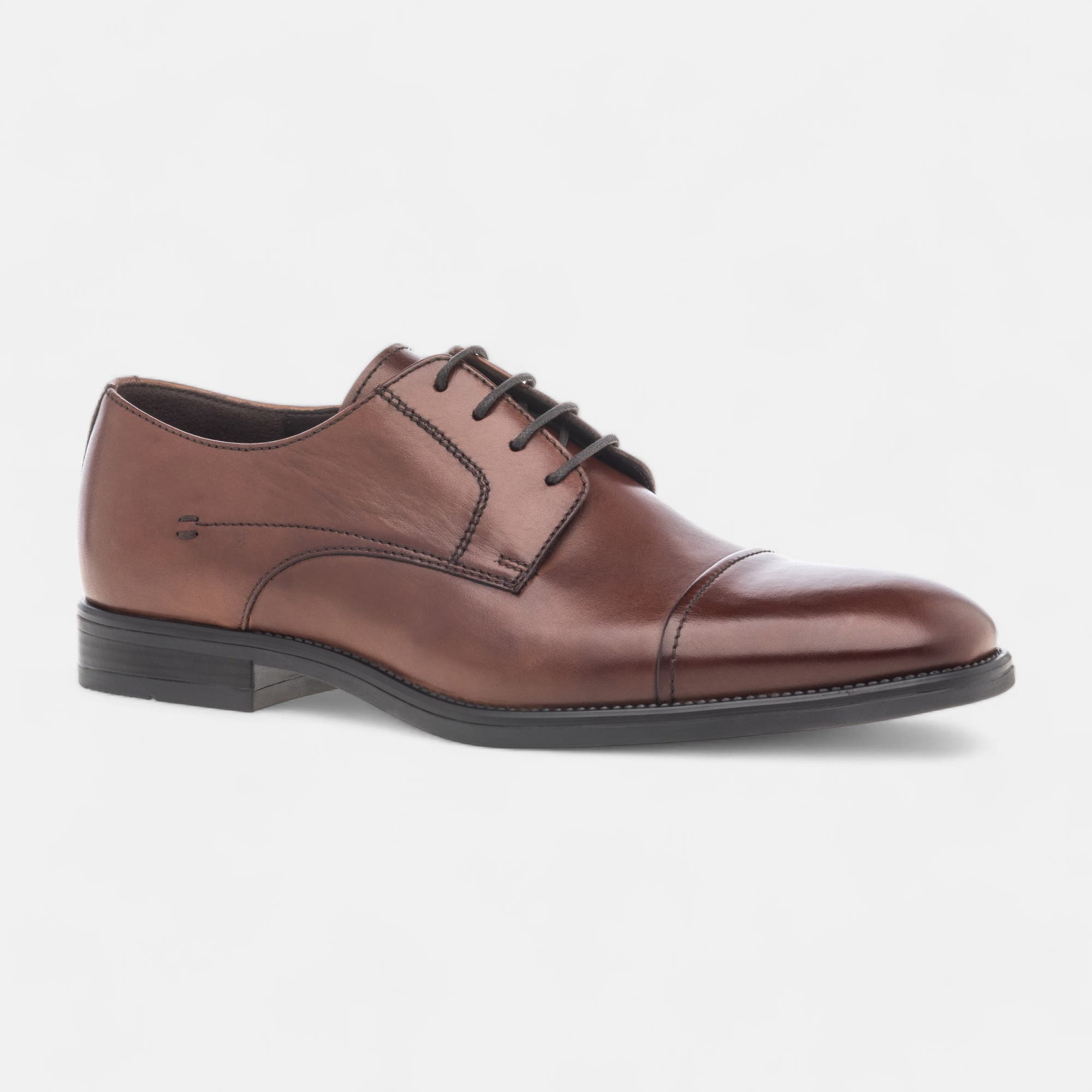 Derbies Homme en cuir cognac