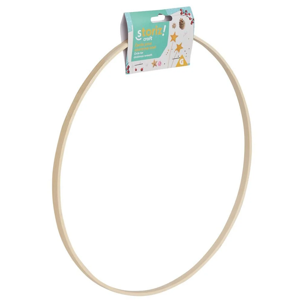 Cercle en bois pour couronne de Noël Ø30cm