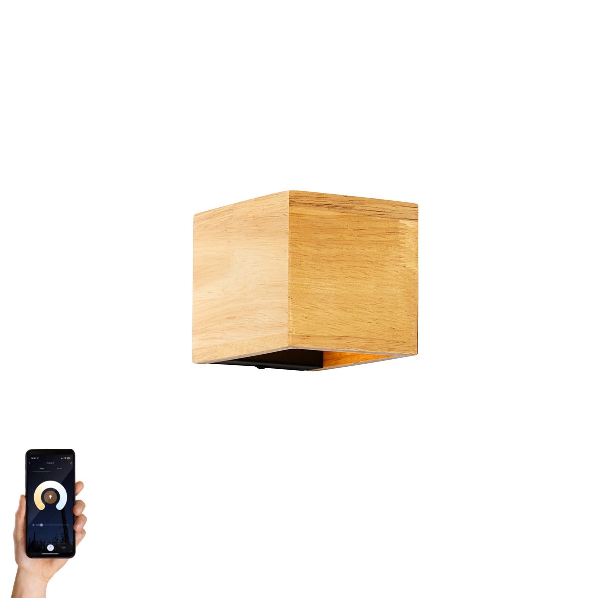 Smart wandlamp eiken hout incl. Wifi G9 - Transfer