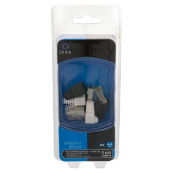 Q-Link UTP connector 4x/kap RJ45 2x zwart wit 8 stuks