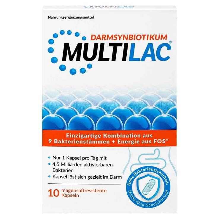 Multilac Synbiotikum magensaftresistent Kapseln, 10 St