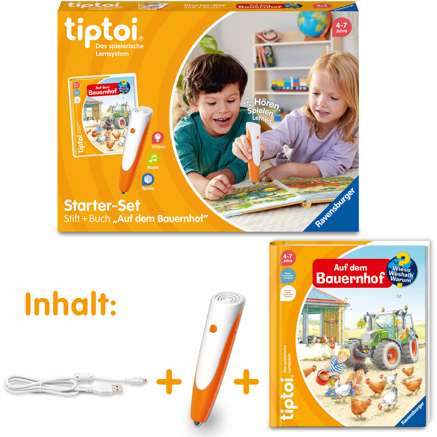 Ravensburger tiptoi® Starter-Set: Stift und Bauernhof-Buch