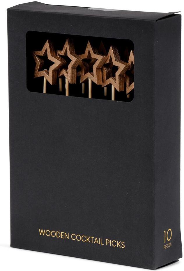Senza cocktailprikkers Ster goud 10 stuks