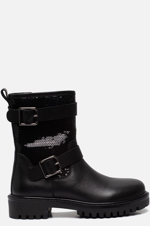 Muyters Biker boots zwart Leer