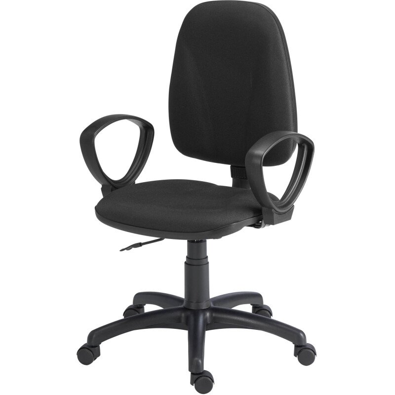 Chaise de bureau Twisty tissu Non feu M1 - avec ou sans accoudoirs - soutien lombaire - Mécanisme Contact permanent - Pieds noir