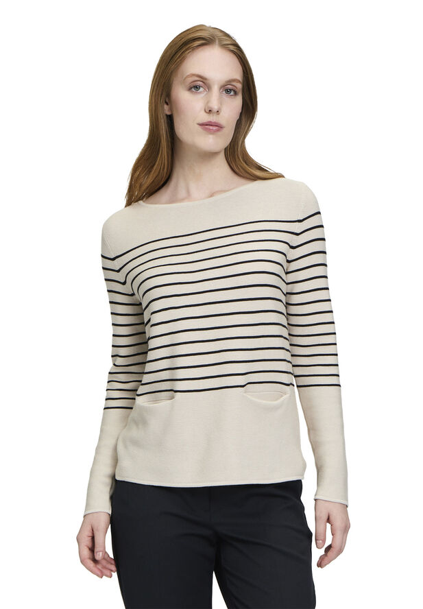 Betty Barclay Strickpullover Ku Patch beige/black