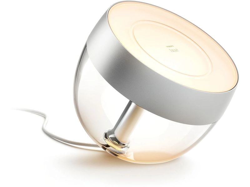 Philips Hue Tischleuchte White & Color Ambiance Iris Silber Akzentleuchte für einmalige Lichtstimmungen