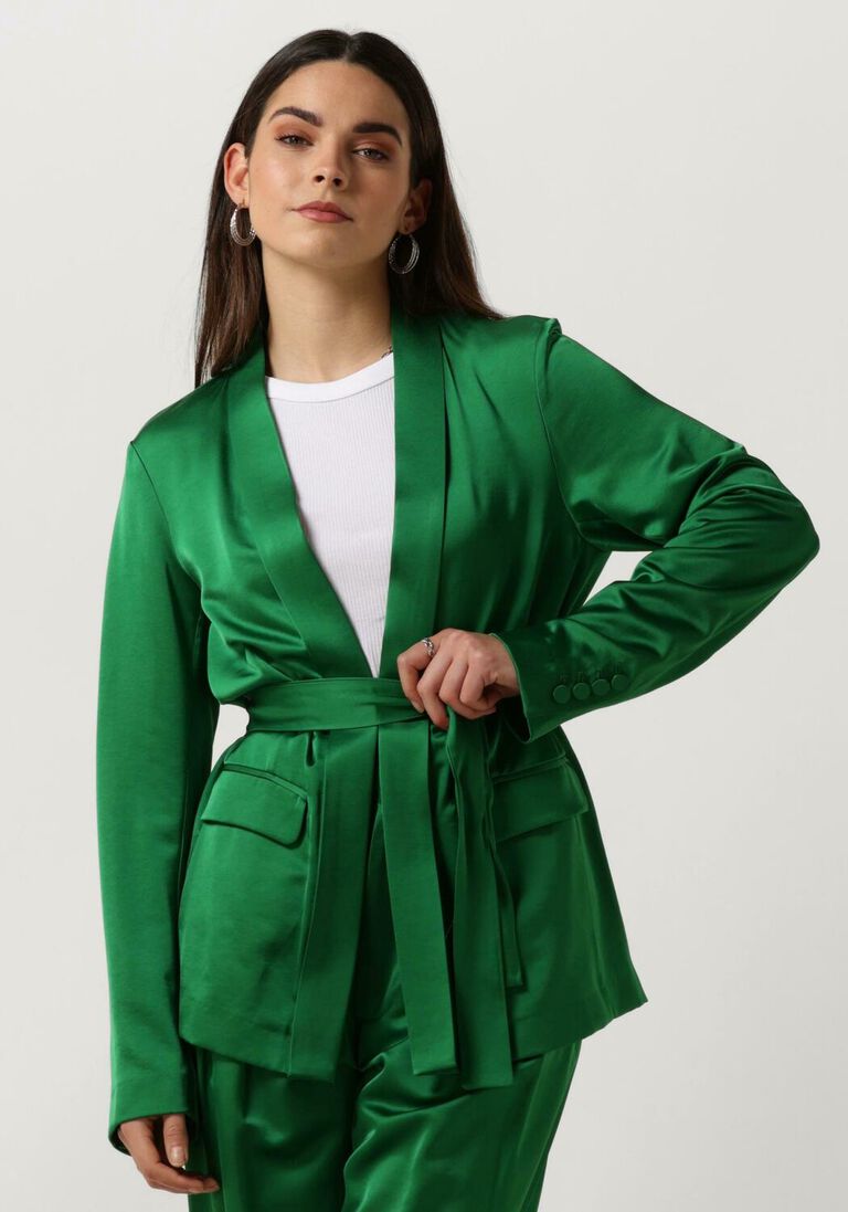 SCOTCH & SODA groene scotch & soda blazer belted satin single breasted blazer