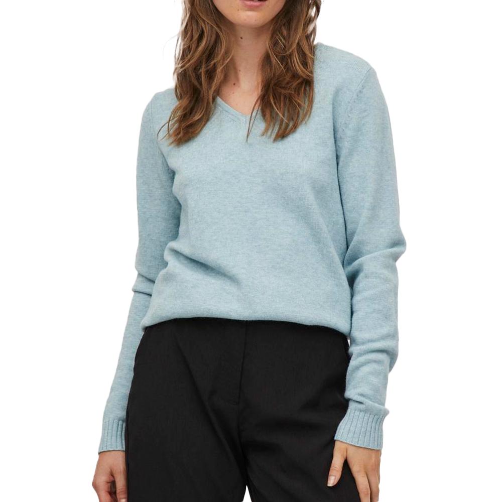 Vila Pull Col V Vert d'Eau Femme Vila 69