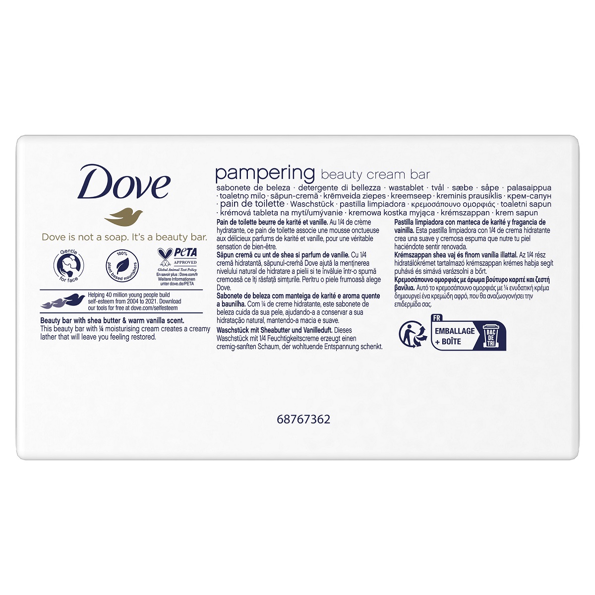 SABONETE SÓLIDO DOVE MANTEIGA KARITÉ 4X90G