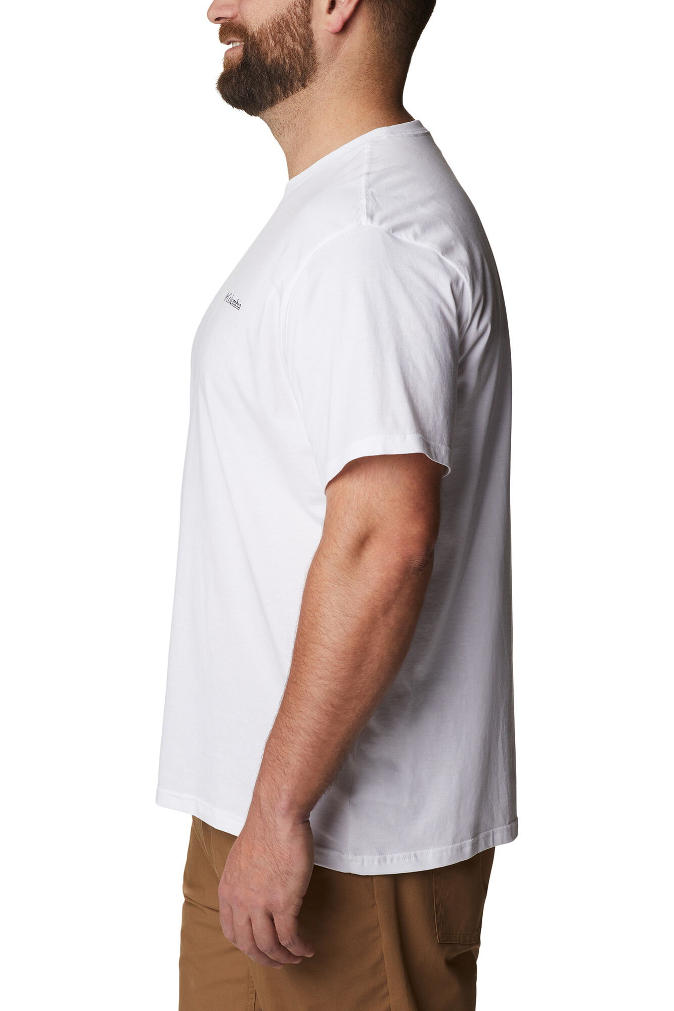 Camiseta masculina de manga curta Columbia Rockaway River™ com estampa nas costas - Estampa em fundo branco