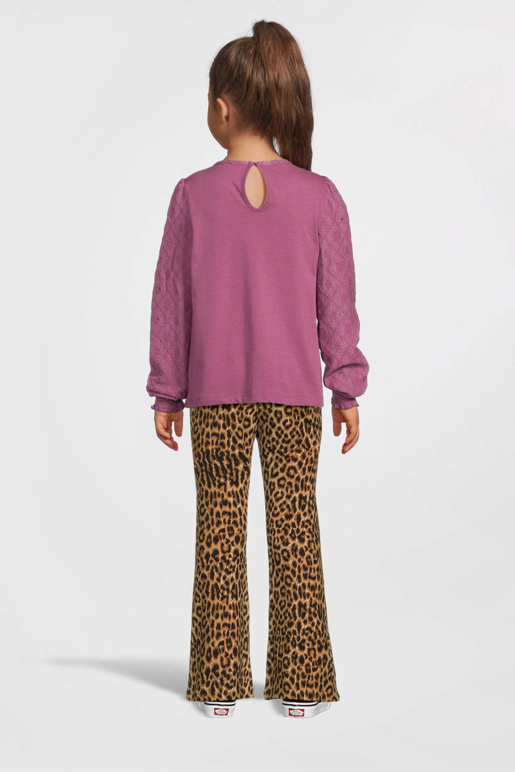 LOOXS kantentop met all over print paars