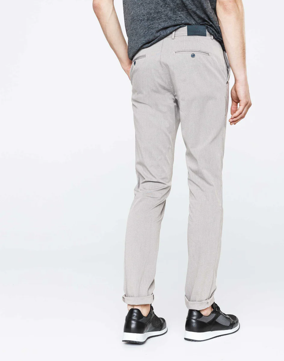 Chino fantaisie gris clair