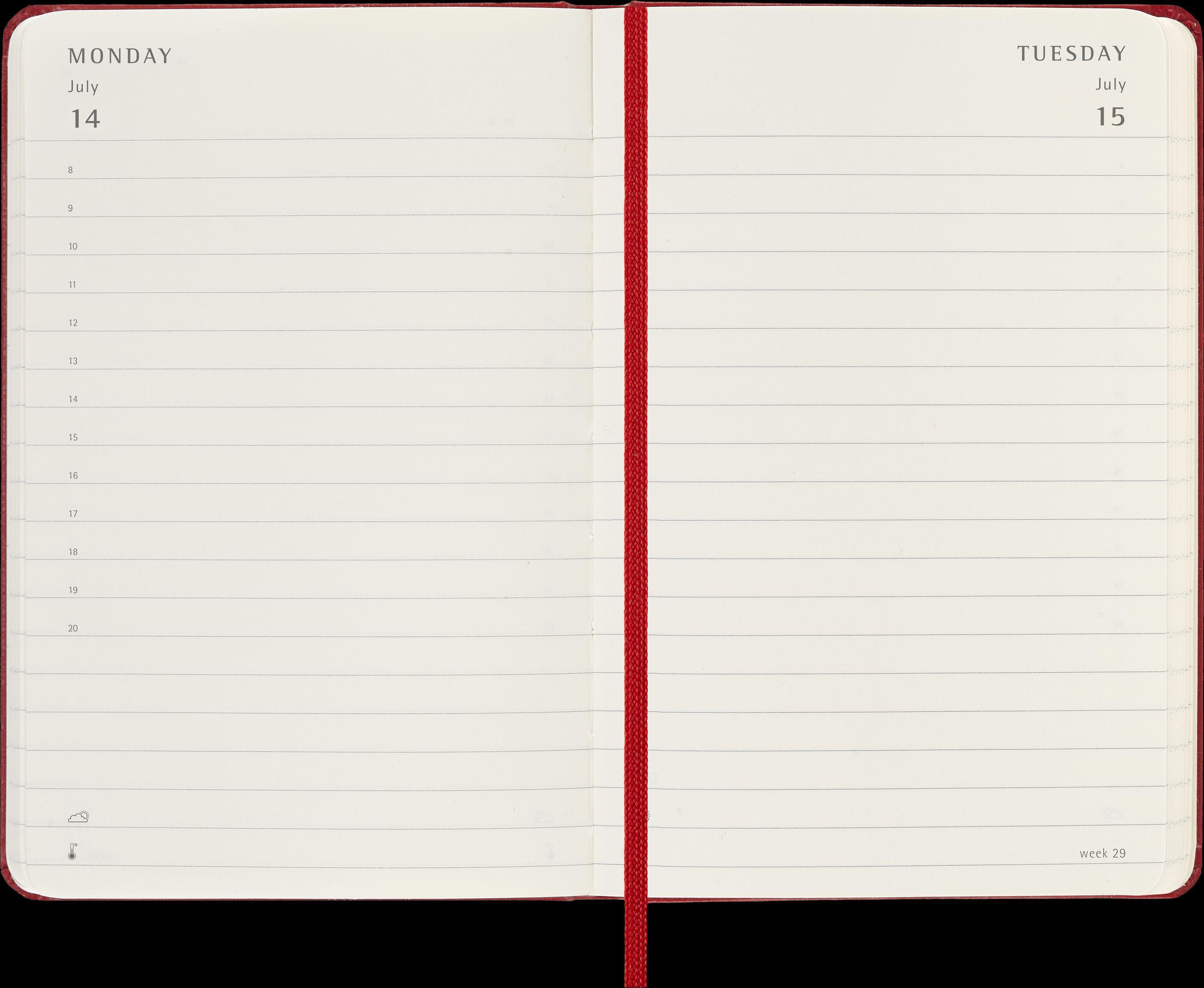Moleskine 12 Monate Tageskalender 2025, Pocket/A6