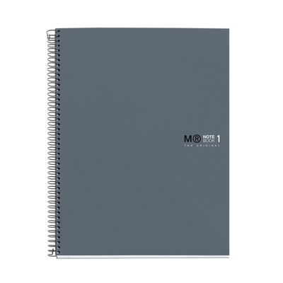 THE ORIGINAL NOTEBOOK, couverture rigide, A5, quadrillage 5x5 mm, 80 feuilles de 1 couleur, Miquelrius, Graphite