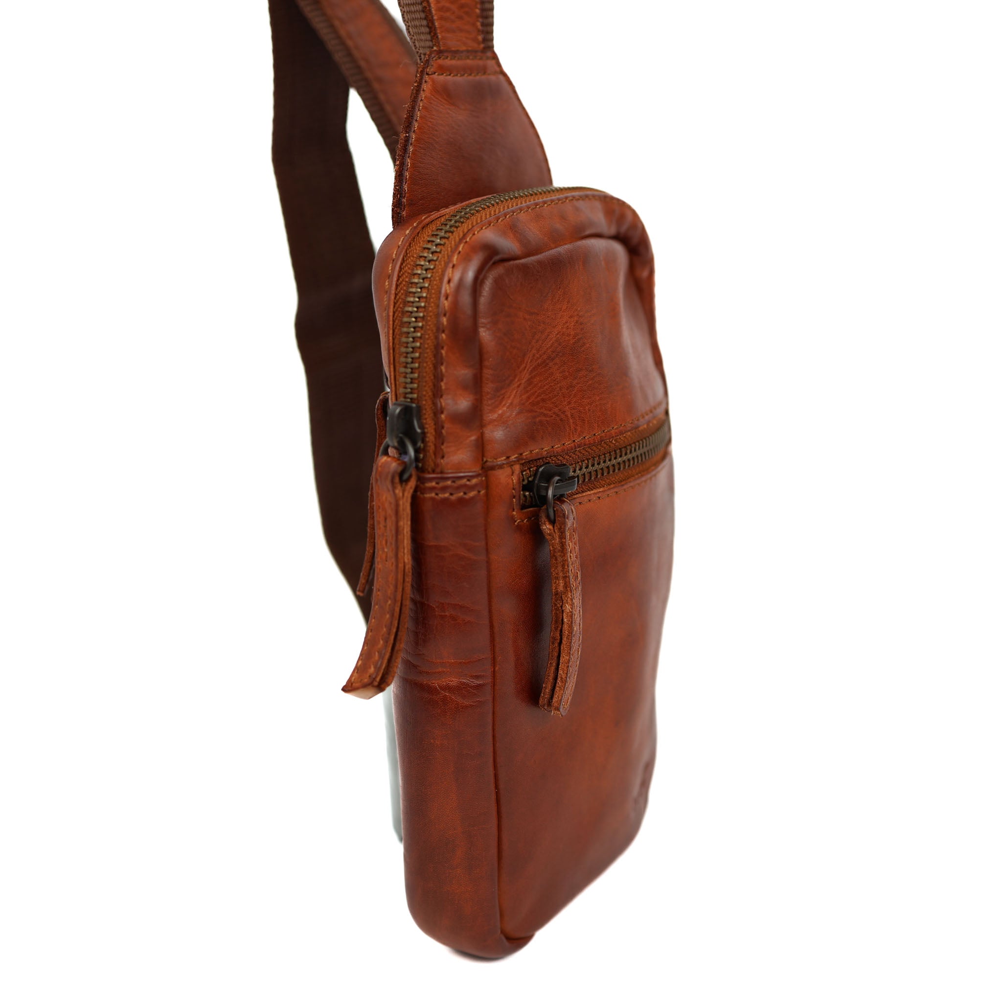 Klein crossbody tasje 'Nikki' cognac Cognac