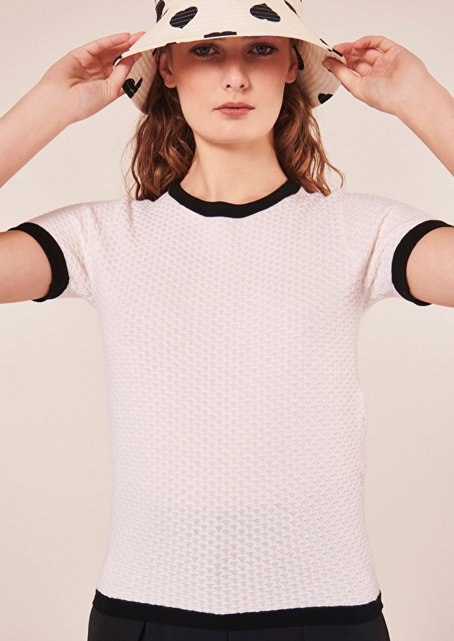 Pull Peggyécru en laine merinos