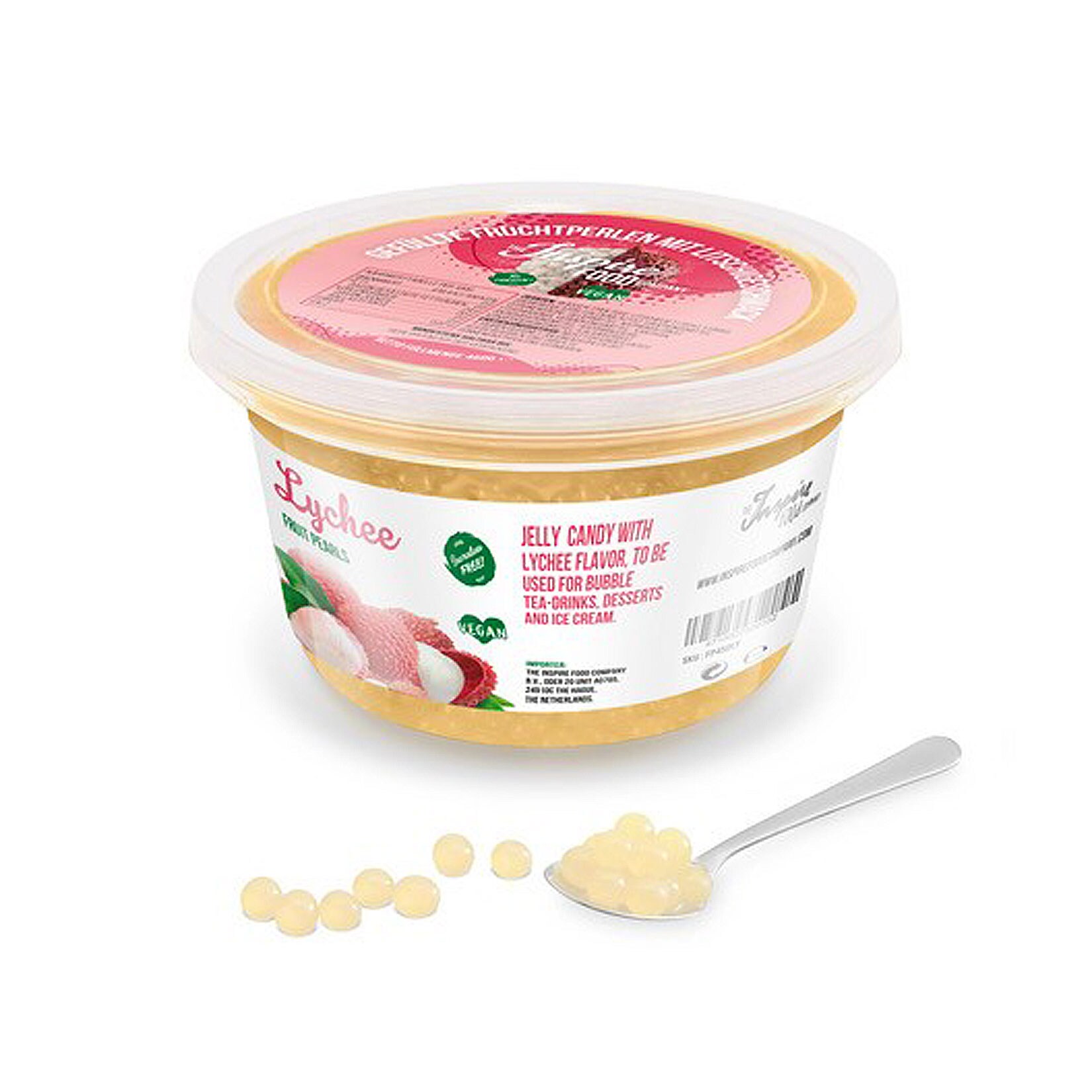 Bubble Tea Bubbles Lychee Fruit Pearls im Becher 450 g