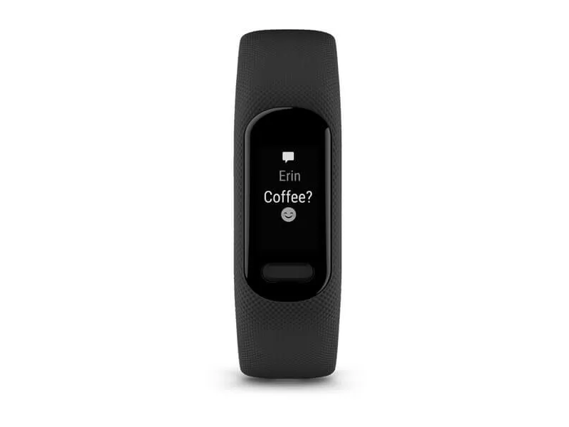 Garmin vívosmart 5 - Aktivitetssporer med bånd - silikone - sort - båndstørrelse: S/M - monokrom - Bluetooth, ANT  - 24.5 g