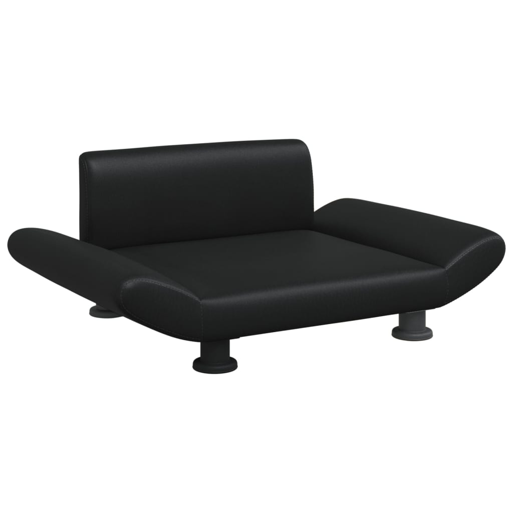 Cama para cães em couro sintético preto vidaXL, 70x45x28 cm