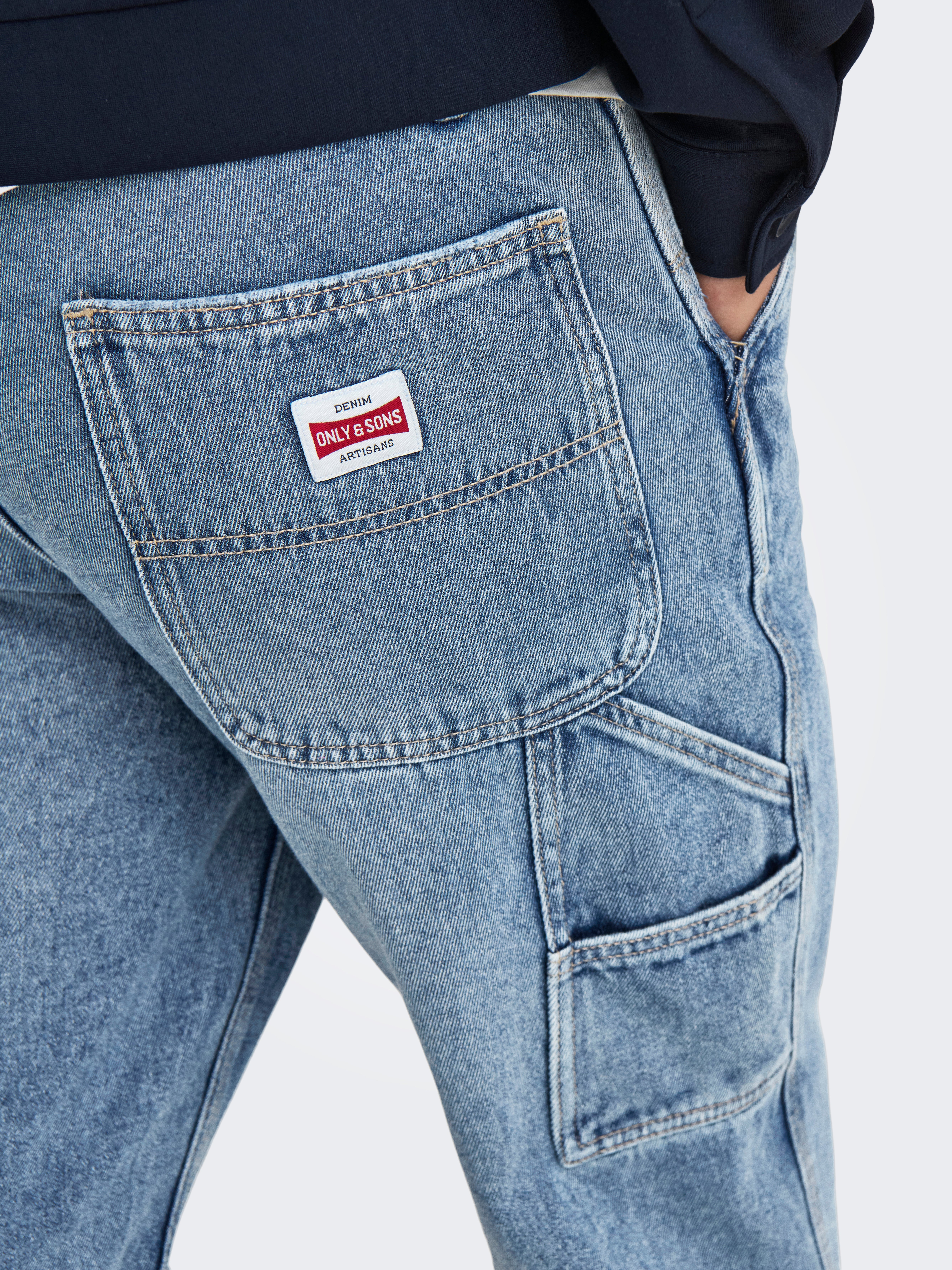 ONSEDGE Mittlere Taille Gerade geschnitten Jeans Light Blue Denim