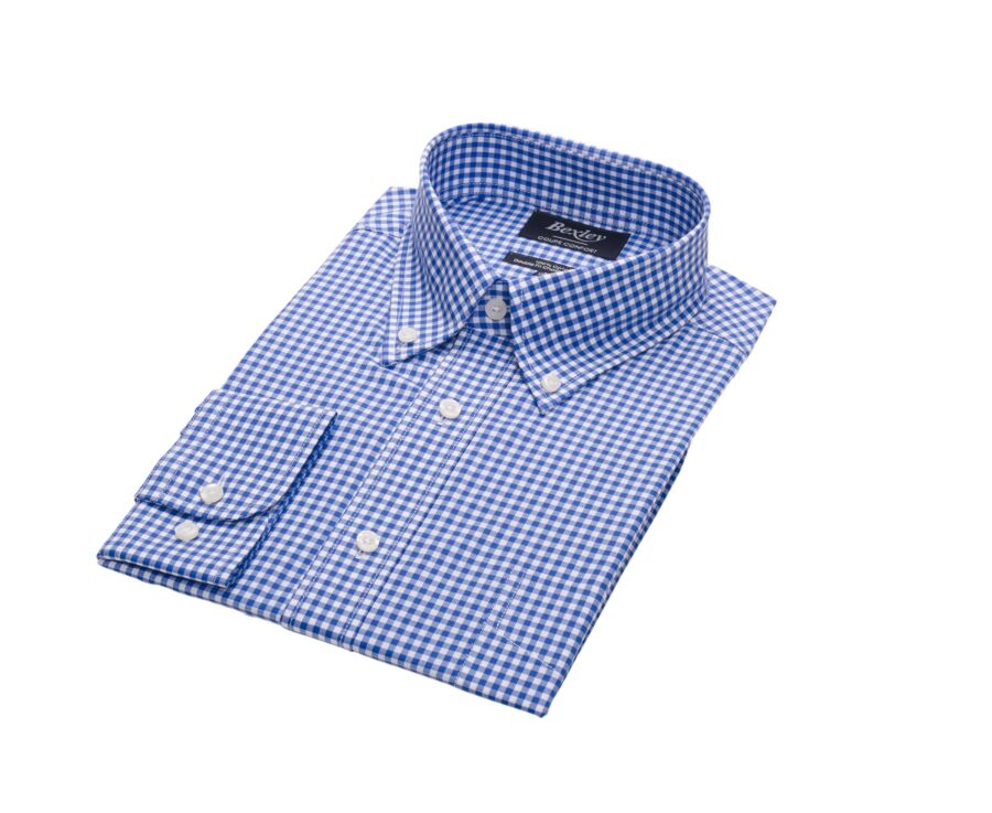 Chemise à carreaux homme bleue clair et blanche - CODELL