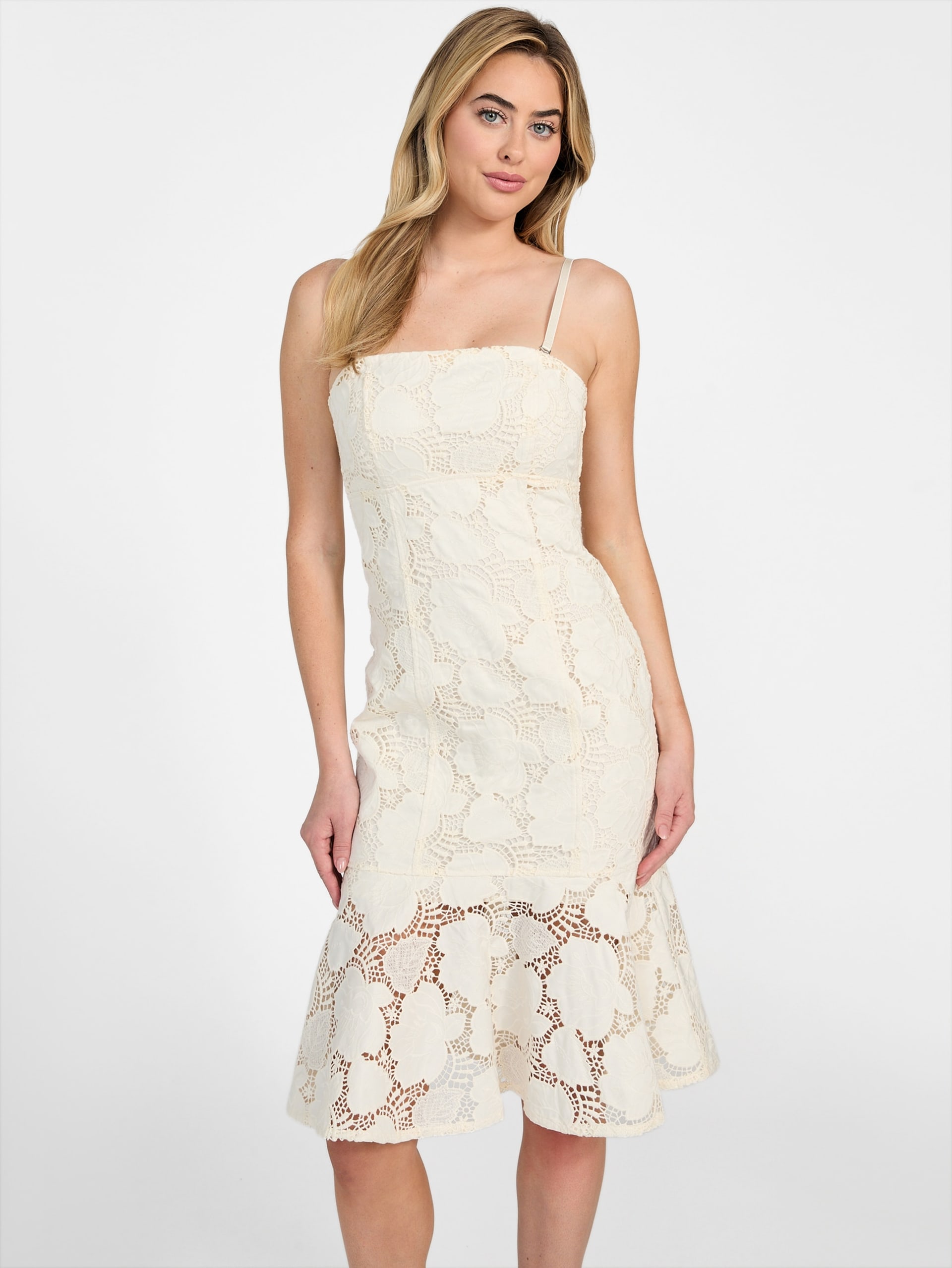 Vestido Maisy sem alças com renda