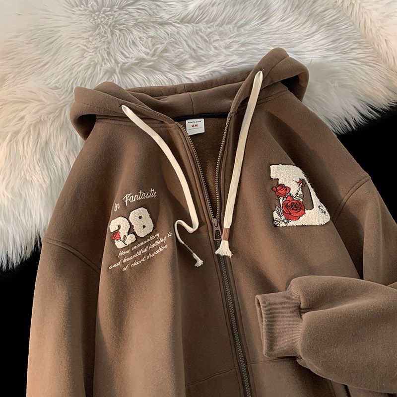 Wescosso - Hoodie met rits en letters
