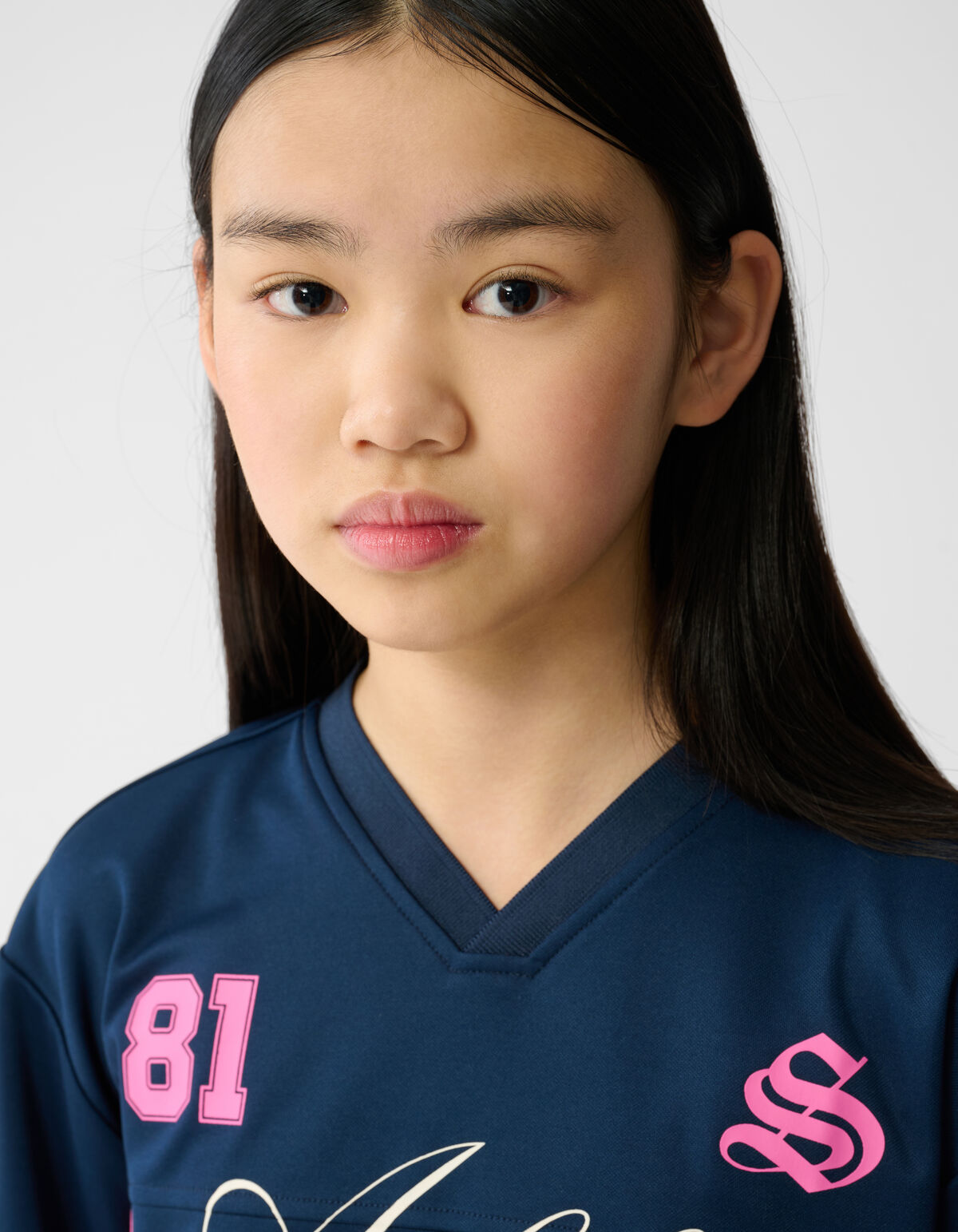 Baseball Mix Longleeve Top Donkerblauw