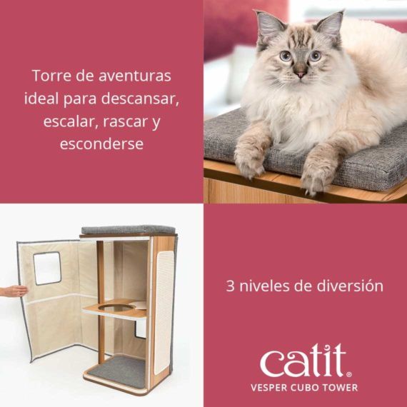 Arranhador Catit Tower Cube, cinza