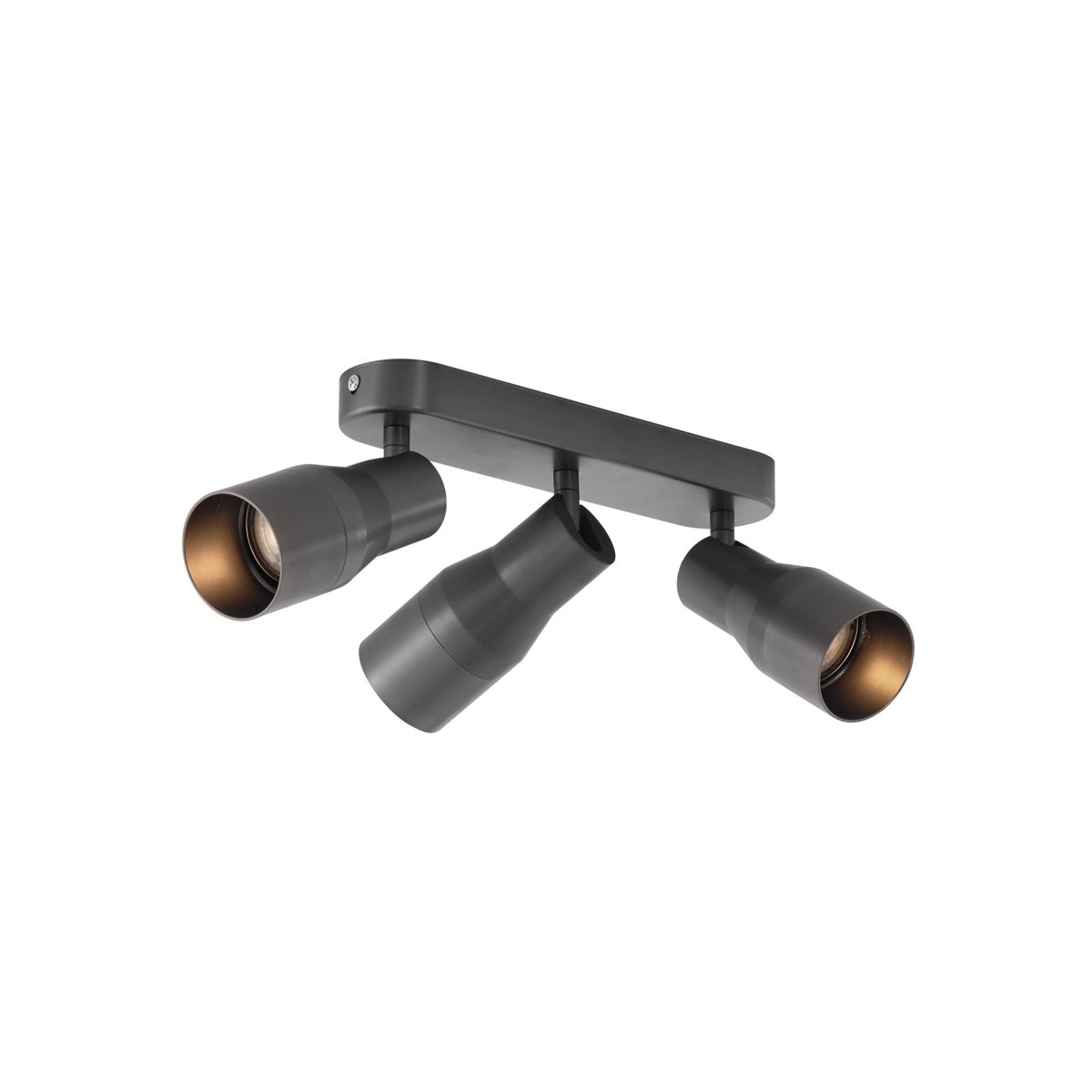 Afgeronde plafondspot gunmetal GU10 50mm 3-lichts - Stanley