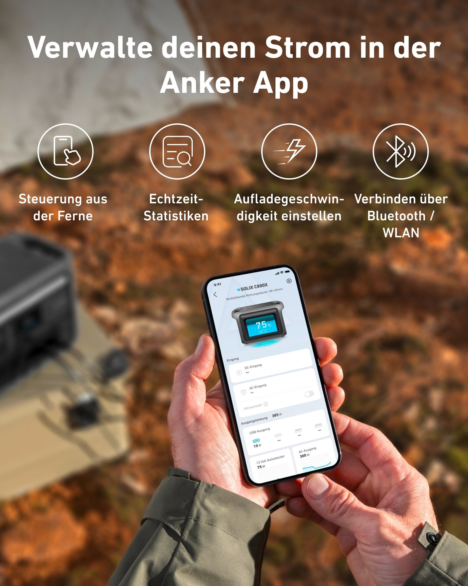 Anker SOLIX C800X Portable Power Station tragbar 1200 - 1600 W 764 kWh