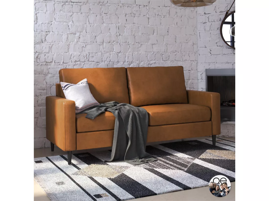 Wainwright | Canapé 3 places en simili cuir camel